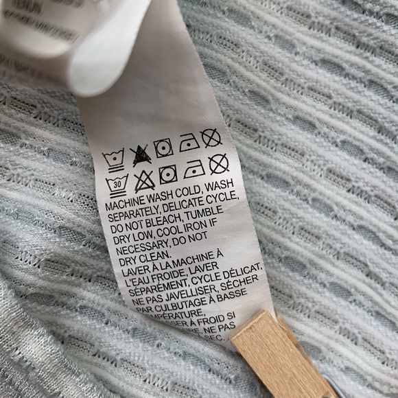 Lucky Brand babydoll baby blue embroidered boho top XS - Picture 10 of 10